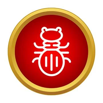 Beetle bug icon on red circle background イラスト素材