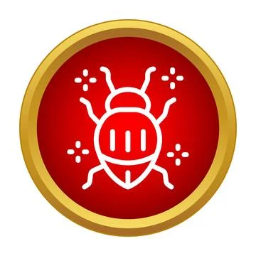 Beetle bug insect icon inside red circle 스톡 일러스트