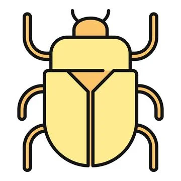 Beetle bug insect icon outline symbol vector Stock Illustration