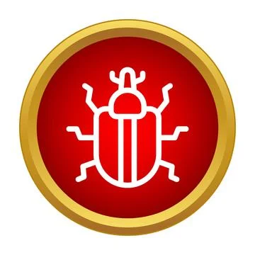 Beetle bug insect icon on red circle Stock-Illustration