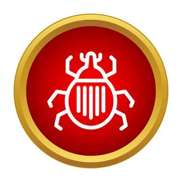 Beetle bug insect icon on red circle button Stock-Illustration