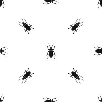 Beetle bug pattern seamless black Illustrazione stock