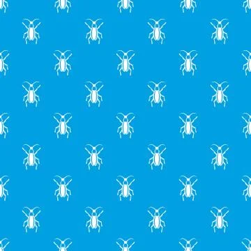 Beetle bug pattern seamless blue Illustrazione stock