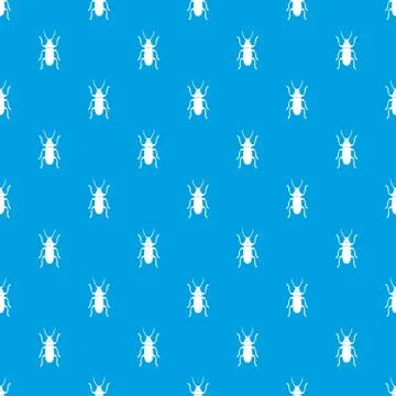 Beetle bug pattern seamless blue 스톡 일러스트