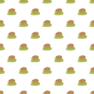 Beetle cartoon pattern on green leaf background 스톡 일러스트