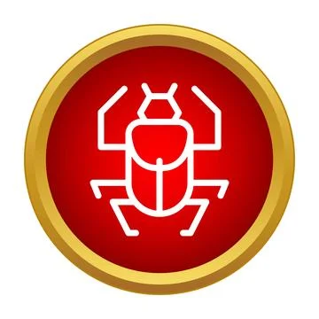 Beetle computer bug software error warning icon Stock Illustration