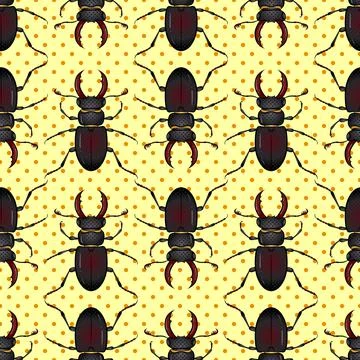 Beetle deer pattern in pop art style Stock Illustration