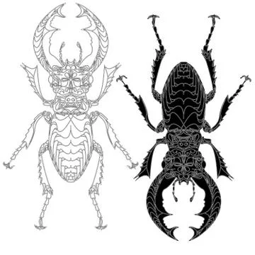 Beetle. Hand drawn sketch. Stock Illustration