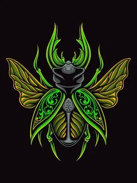 Beetle horn vector illustration Stock Illustration