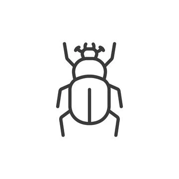 Beetle, icon in line design. Beetle, insect, bug, wings, shell, legs, carapace Stock-Illustration