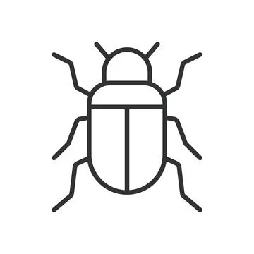 Beetle, icon in line design. beetle, insect, animal, bug, nature, shell Иллюстрация