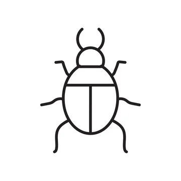 Beetle icon line design template isolated illustration Stock Photos