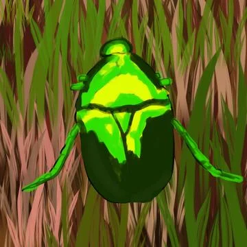 Beetle, insect, bug, nature, macro, isolated, green, animal, scarab, white, wild Stock Photos