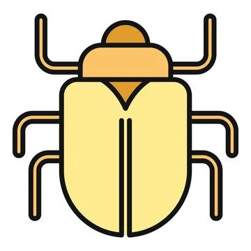 Beetle insect bug pest outline icon concept イラスト素材
