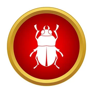 Beetle insect icon representing security and bug warning 库存插图