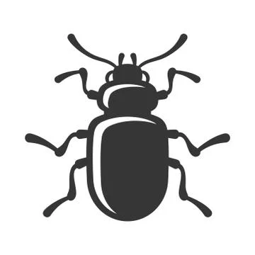 Beetle Insect Icon on White Background. Stock Illustration