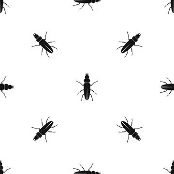 Beetle insect pattern seamless black Illustrazione stock