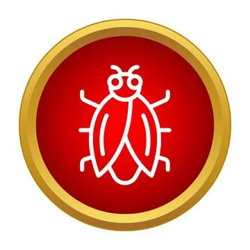 Beetle insect pest control warning sign icon Stock Illustration