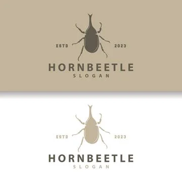 Beetle logo design simple silhouette insect animal illustration template vect Stock Illustration