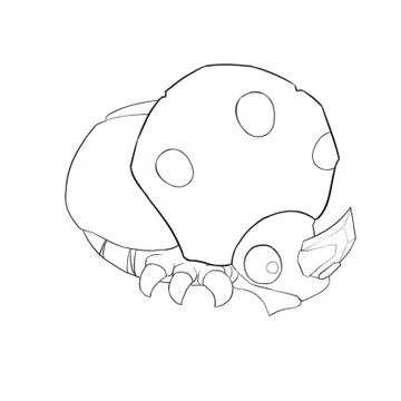 Beetle Monster Line Art - Creature Design Illustrazione stock