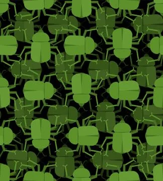 Beetle pattern seamless. bug Insect background. vector illustration. Stock Illustration