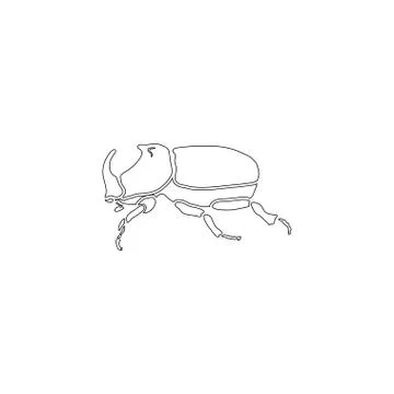Beetle rhinoceros. flat vector icon Stock Illustration