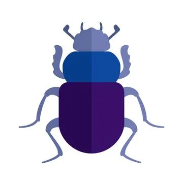 Beetle scarab flat style vector illustration. Egyptian Scarab beetle. Illustrazione stock