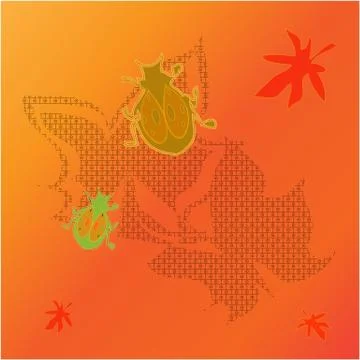 Beetle on a sheet Stock Illustration