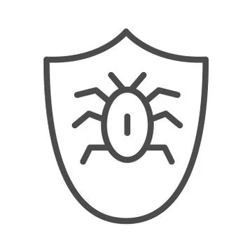 Beetle in the shield icon. Element of cyber security for mobile concept and web Stock Illustration