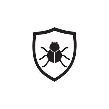 Beetle in the shield icon. Elements of cyber security icon. Premium quality Stock Illustration