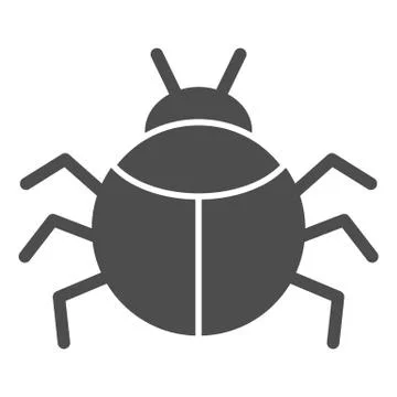 Beetle solid icon, Insects concept, bug sign on white background, round shaped Illustrazione stock