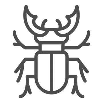 Beetle stag line icon, Bugs concept, Deer beetle sign on white background, Stag 스톡 일러스트
