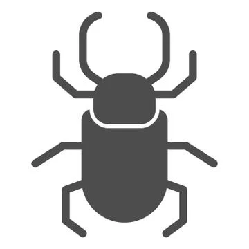 Beetle stag solid icon, Insects concept, stag-beetle sign on white background Illustrazione stock