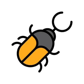 Beetle vector, tropical related filled style icon Stock Illustration