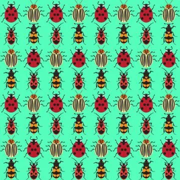 Beetles background_1 Stock Illustration