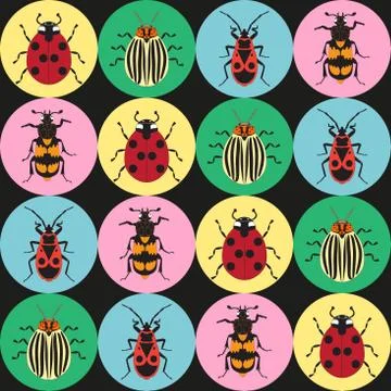 Beetles background_2 Stock Illustration