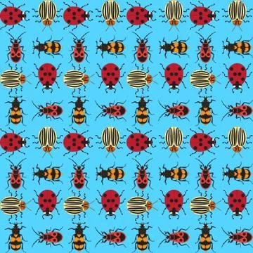 Beetles background_4 Stock Illustration