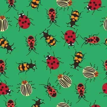 Beetles background_5 Stock Illustration