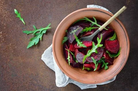 Beetroot  and arugula salad Stock Photos