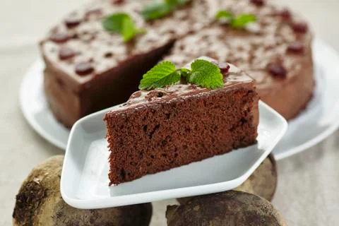 Beetroot and chocolate cake Stock Photos