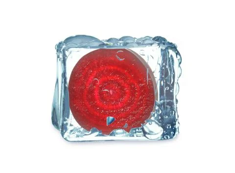 Beetroot and ice cube Stock Photos