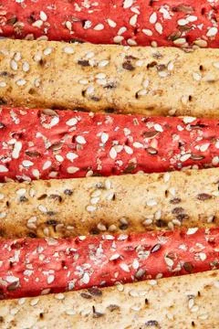 Beetroot and rye flour crackers with vegetables for making snacks on a wooden Stock Photos