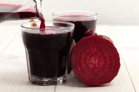 Beetroot with beet juice Stock Photos