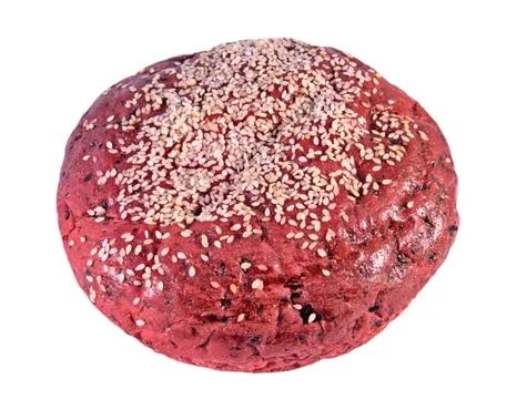Beetroot bread with sesame seeds Stock Photos