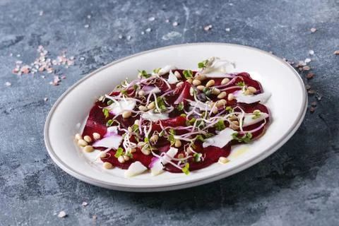 Beetroot carpaccio salad Stock Photos