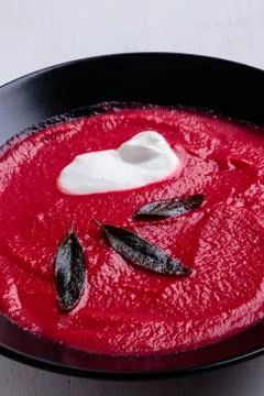 Beetroot cream soup Stock Photos