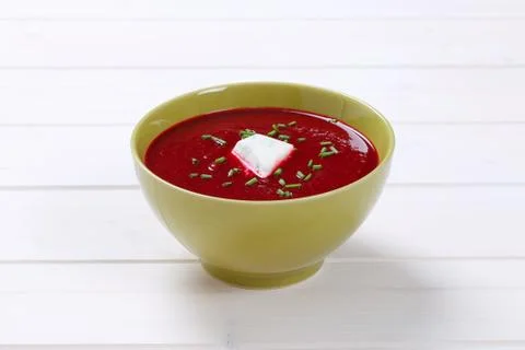 Beetroot cream soup Stock Photos
