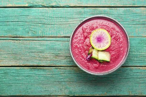 Beetroot cream soup Stock Photos