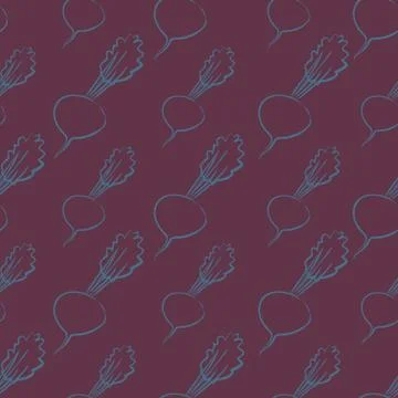 Beetroot doodle seamless vector pattern background Stockillustratie