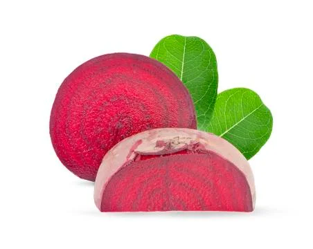 Beetroot fruit with leaf an isolated on white background Stock Photos